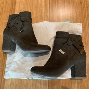 Report Montez faux suede bow booties